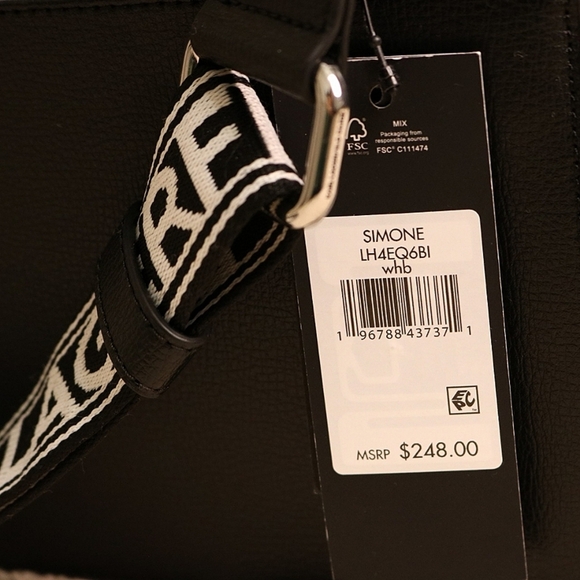 KARL LAGERFELD “Simone” Black and White Leather Crossbody Bag / Handbag NWT - Picture 3 of 4